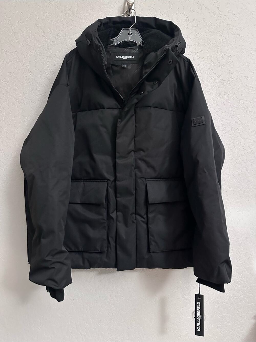 KARL LAGERFELD Men's Outerwear Heavy Weight Puffer Size XXL Black